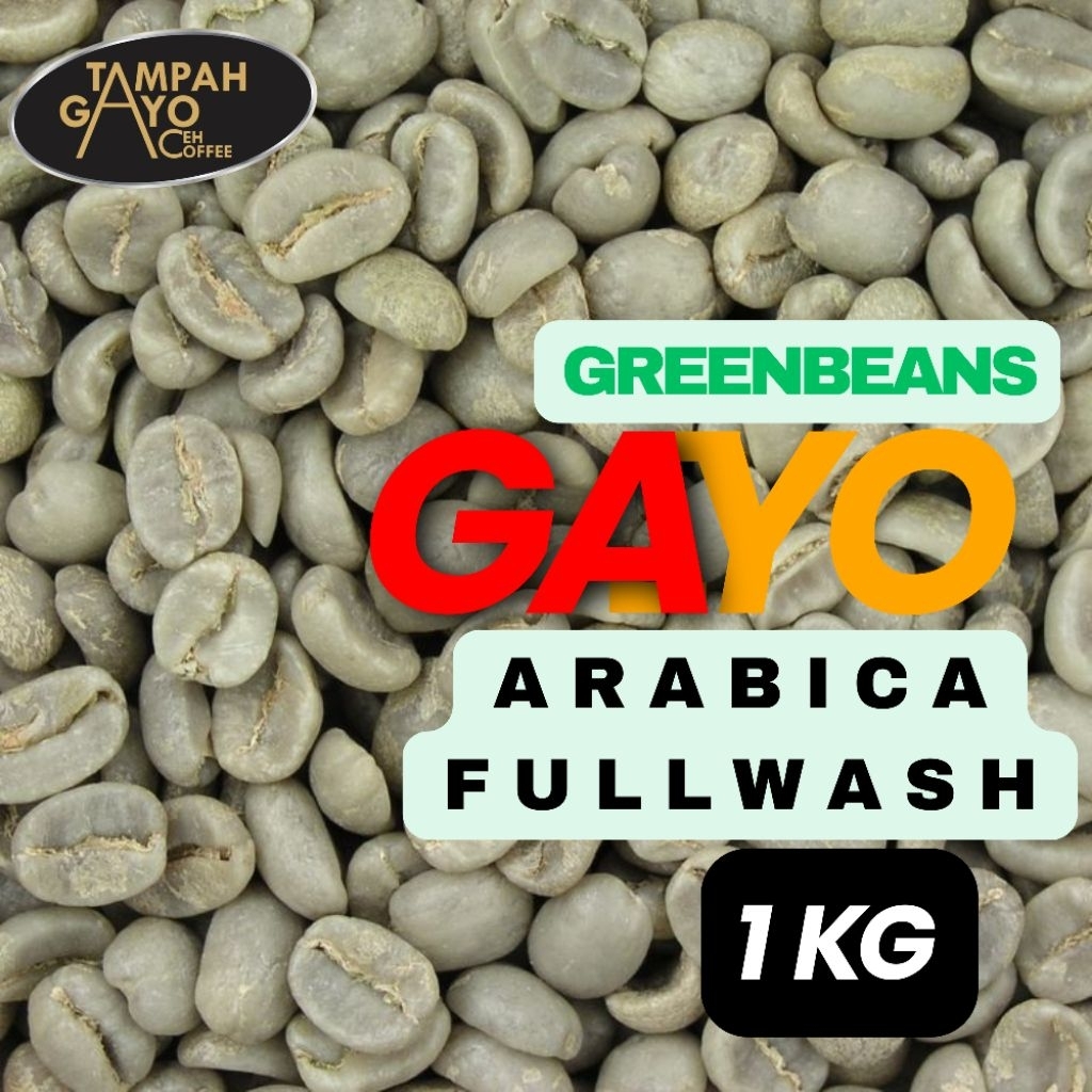 Green Bean Arabika Gayo Aceh Full Wash 1kg - Biji Kopi Mentah Asli Single Origin Gayo Highland - Men