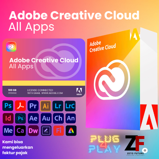 Adobe Creative Cloud Original 1 Tahun untuk Bisnis,Sekolah & Pribadi