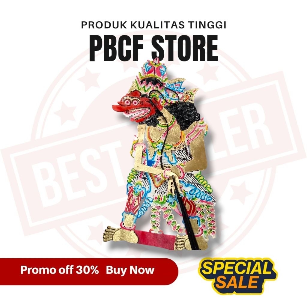 PBCF STORE wayang kulit kumbokarno/kumbakarna/buto kumbokarno wayang kulit standar dalang