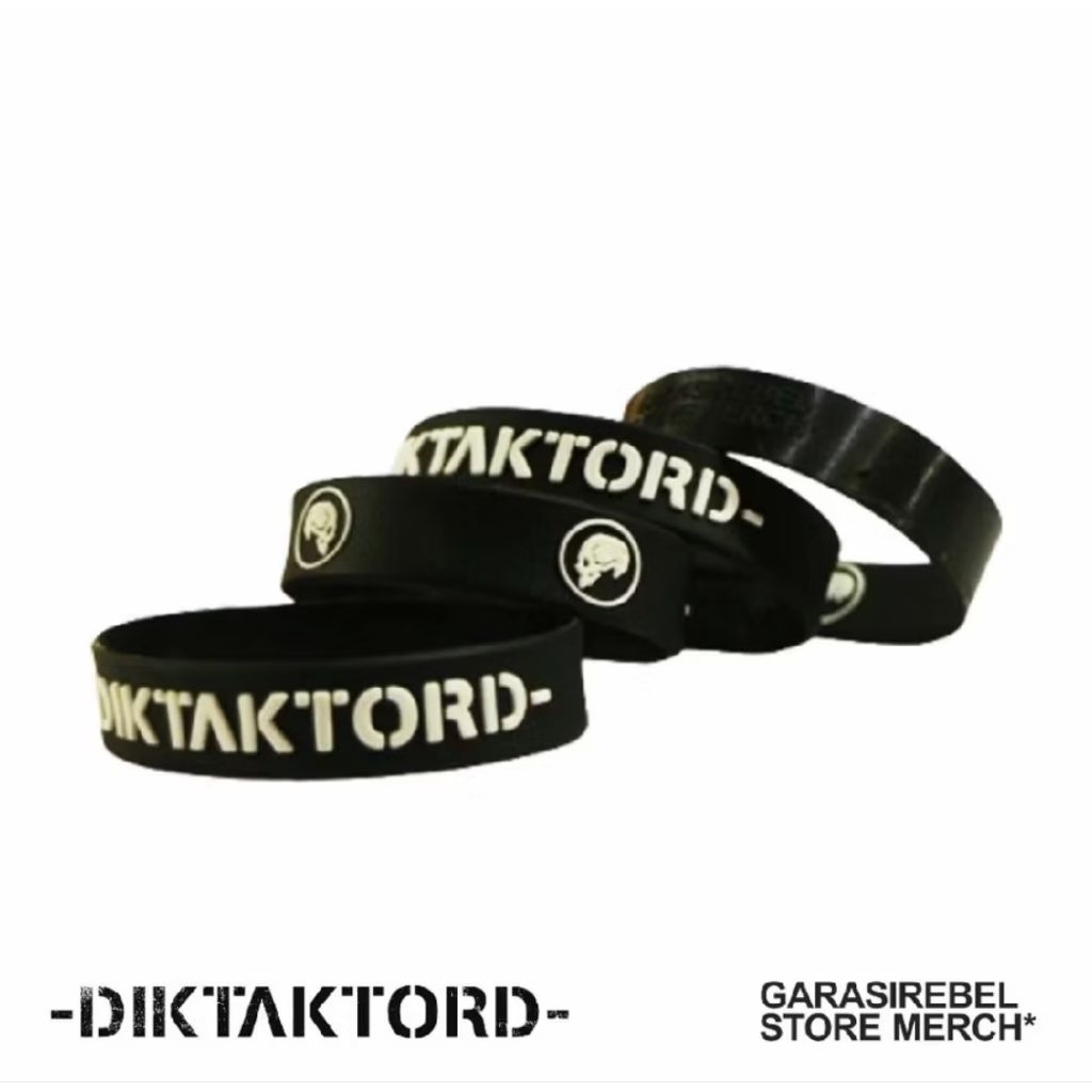 original bracelet diktaktord / gelang karet / ruberband x garasi rebel distro gelang kasual band pun