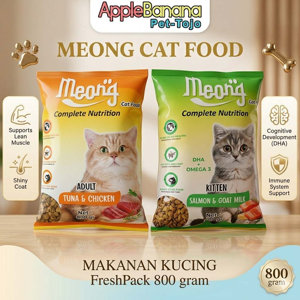 Makanan Kucing Meong 800g Freshpack Pakai Meong untuk Kitten dan Adult