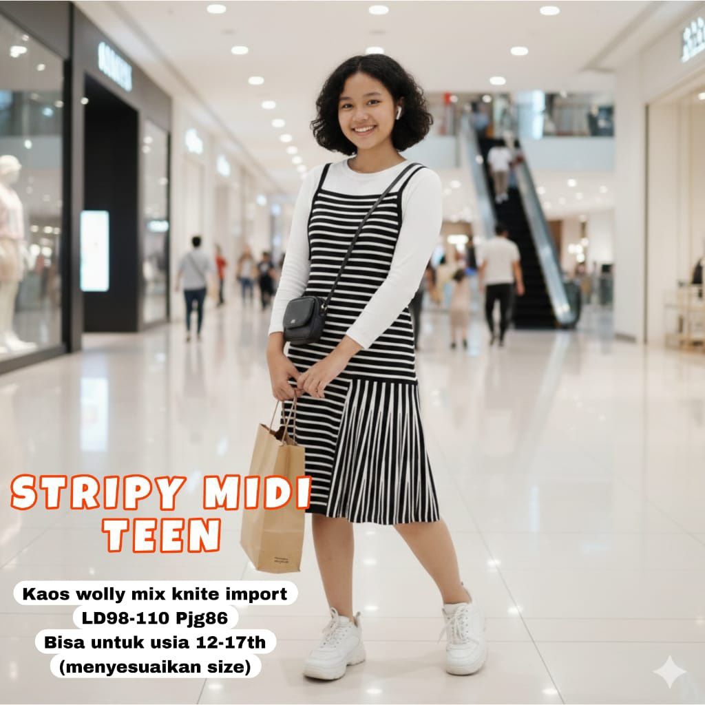 STRIPY MIDI TEEN | Tunik Wanita | | Tunik Salur | | Tunik kaos |