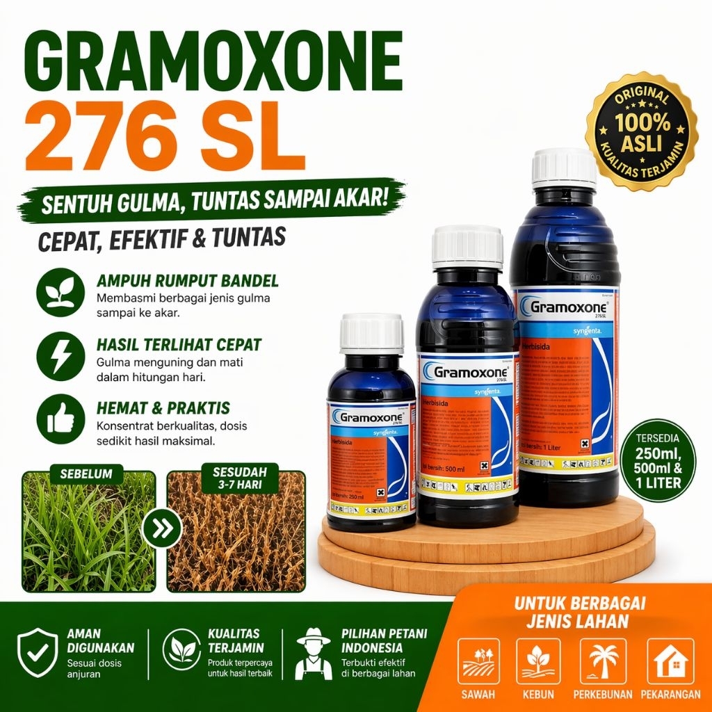 Obat Rumput Liar Paling Ampuh – Gramoxone 276SL | Cepat Mati Sampai Akar