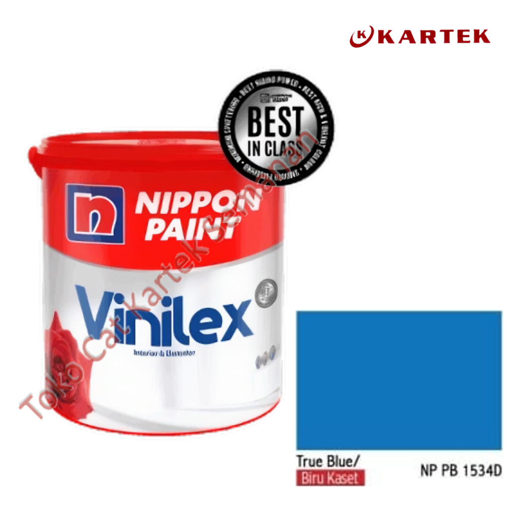 Nippon Paint Vinilex TRUE BLUE / BIRU KASET NP PB 1534D Cat Tembok Interior Eksterior  1kg 5kg