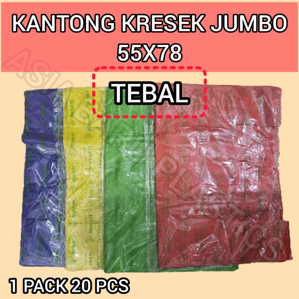 Kantong Kresek Jumbo 55X78 Tebal & Kuat Warna