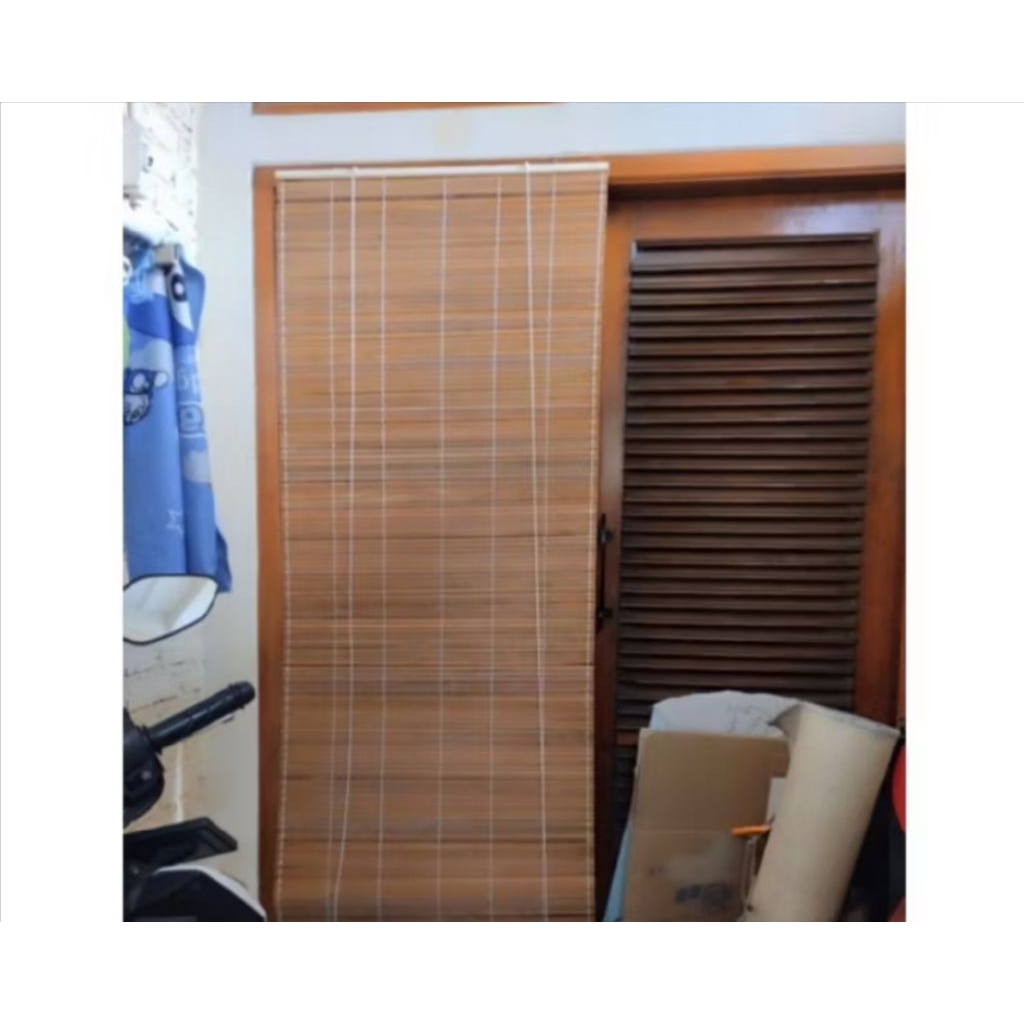 tirai bambu gulung ukuran 50 X 100 cm natural