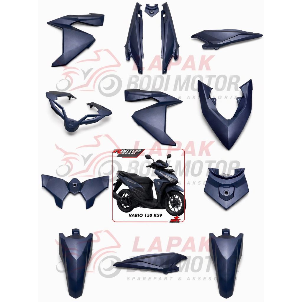 Paketan Satuan Cover Body  Vario 125 150 Led Old tahun 2015-2018 K59 LED OLD Warna BIRU DOFF