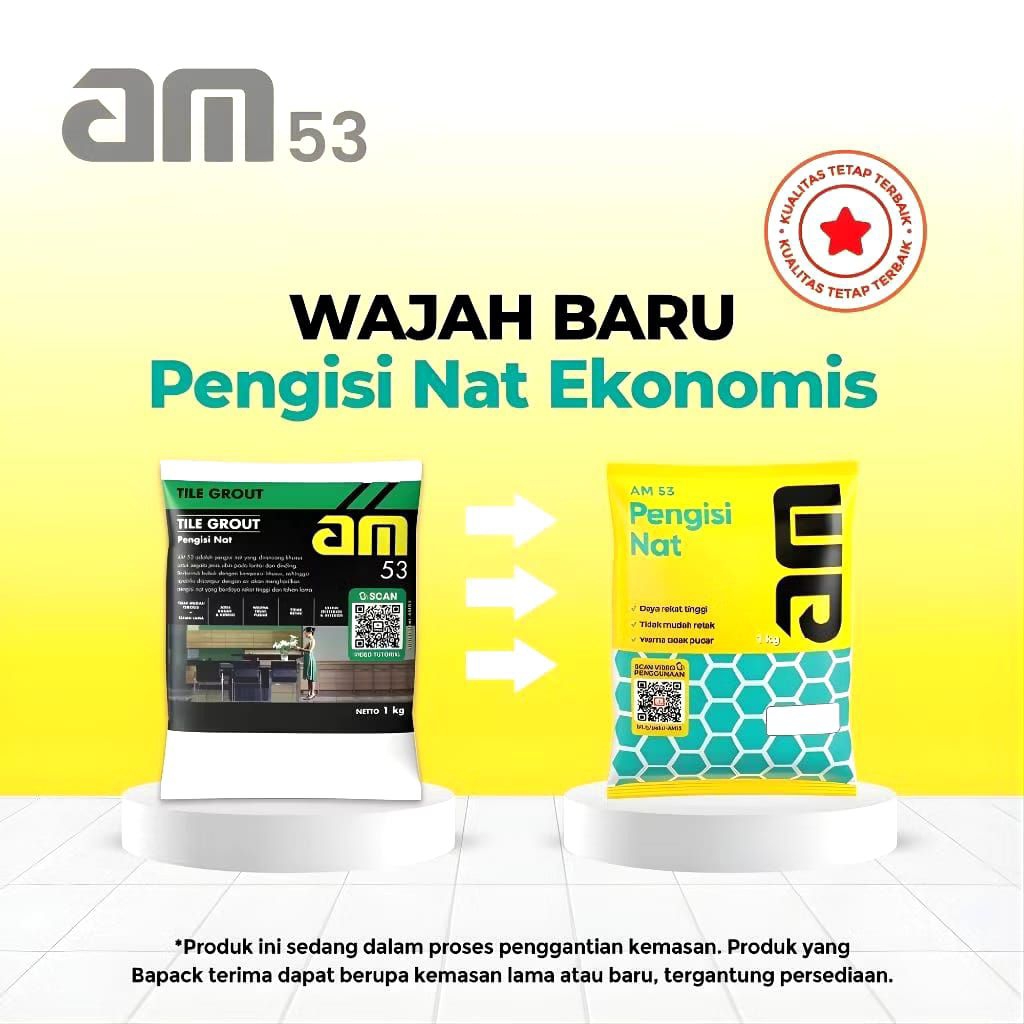 AM 53-PENGISI NAT Instan Kemasan 1 kg | Nat Filler Instant Tile Grout | SEMEN WARNA KERAMIK/SEMEN NA
