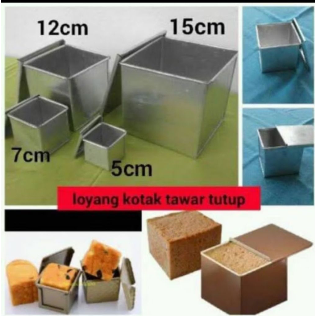 Loyang Roti Tawar Mini 10x10x10/Loyang Kubus 15x15x15/Loyang Kotak 7x7x7 Varian Ukuran