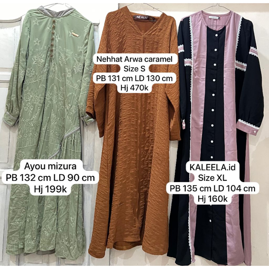 SLIDE 10 DI KANAN - Kaleela.id abaya PINK HITAM SIZE XL