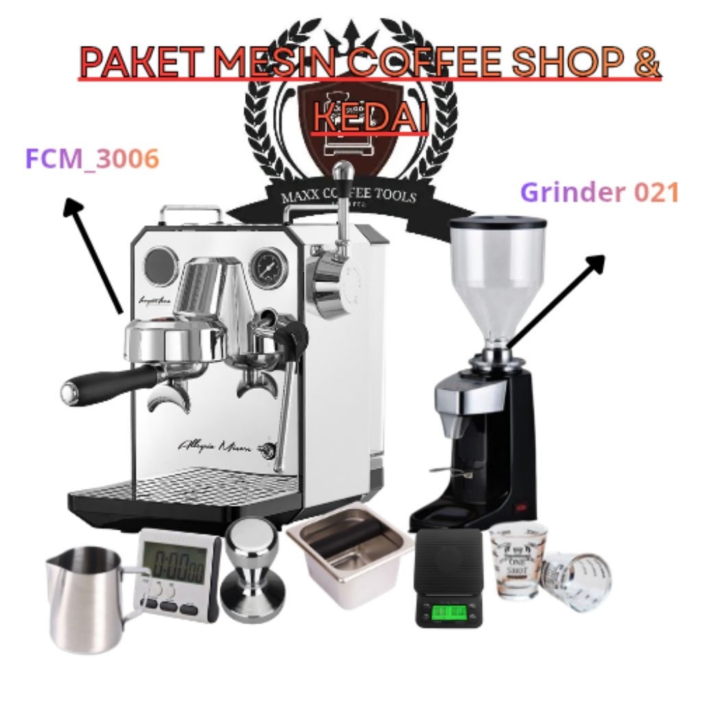 PAKET MESIN ESPRESSO FCM-3006 & GRINDER 021 - TOOLS