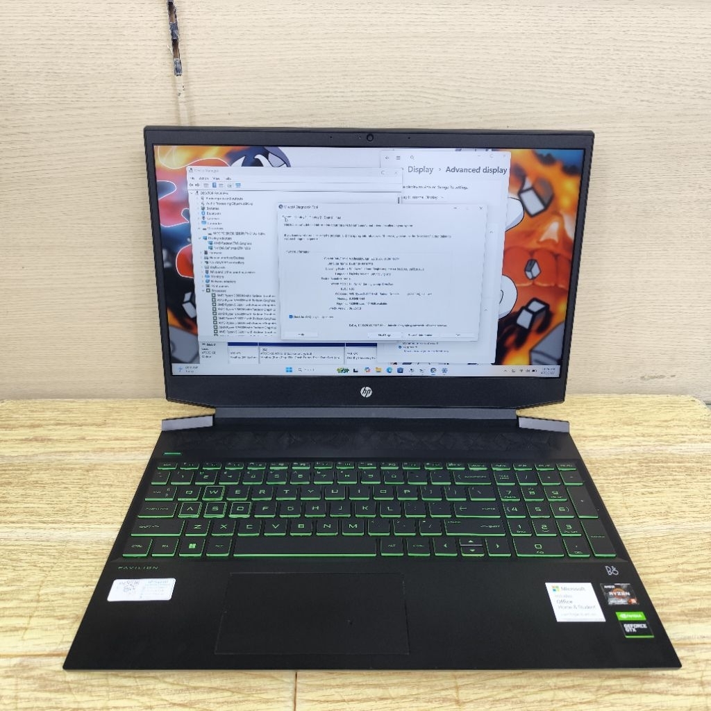 Laptop Bekas HP Pavilion Gm 15 AMD Ryzen 5 5600H Ram 8gb Ssd 512gb Gtx 1650