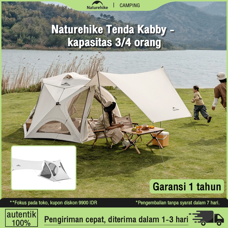 Naturehike Tenda Kemping Kapasitas 3/4 Orang Tenda Indoor Tenda Gunung Portable Tenda Gunung Waterpr