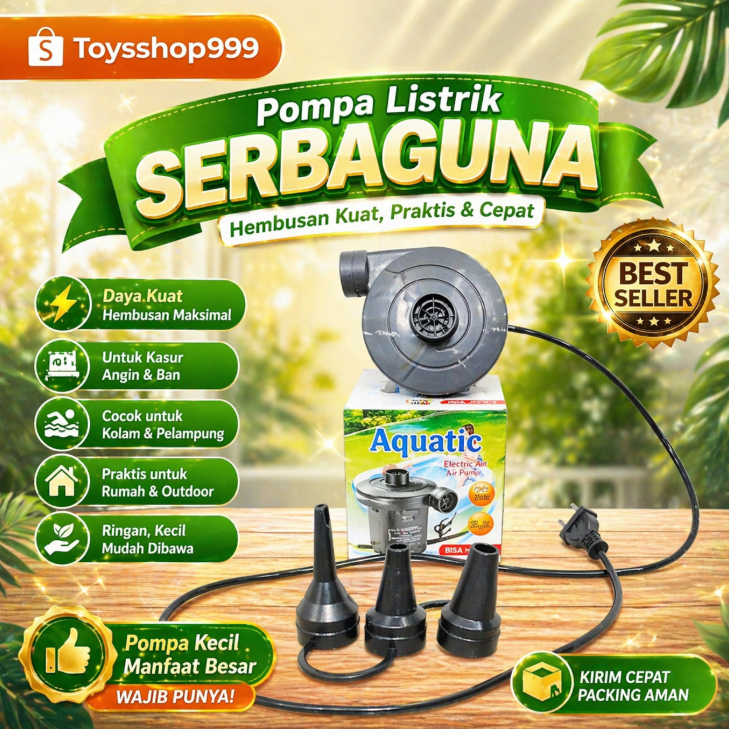 Aquatic Pompa listrik C056 pompa kasur angin listrik kolam dan pelampung