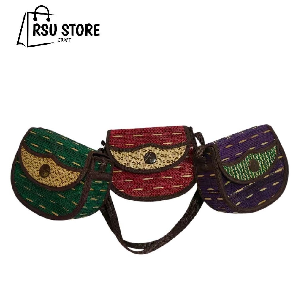 Tas Selempang Oval Mendong / Tas Slingbag Oval Mendong