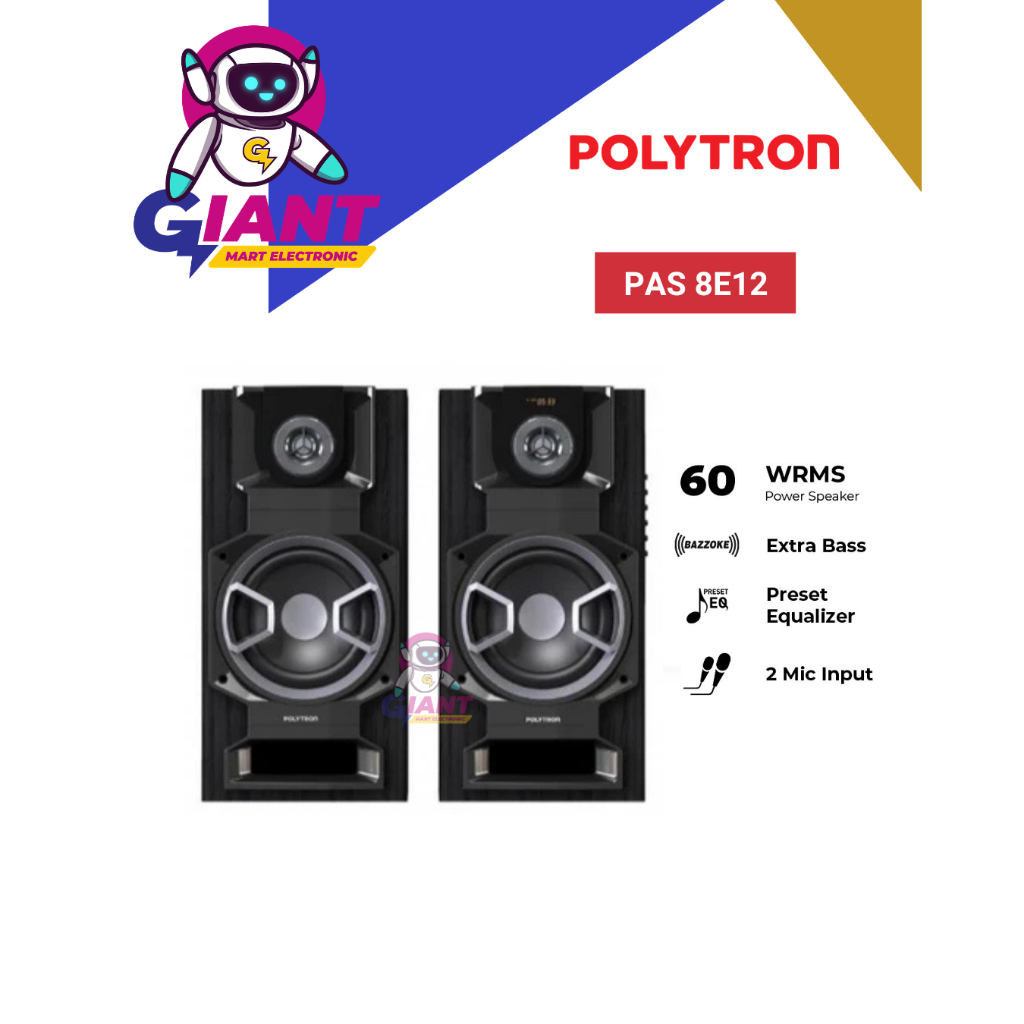 SPEAKER AKTIF BLUETOOTH POLYTRON PAS 8F12 / PAS8F12 / PAS-8F12 8 INCH