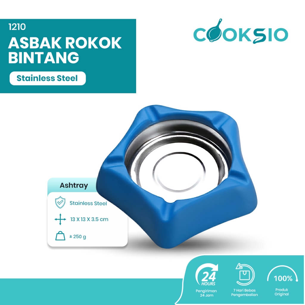 Cooksio - Asbak Stainless Bintang Tempat Abu Puntung Rokok