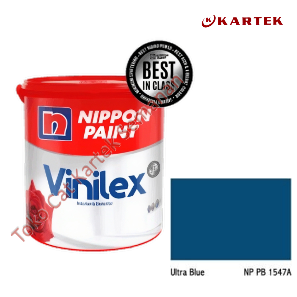 Nippon Paint Vinilex ULTRA BLUE NP PB 1547A Cat Tembok Interior Eksterior Biru Tua 1kg 5kg
