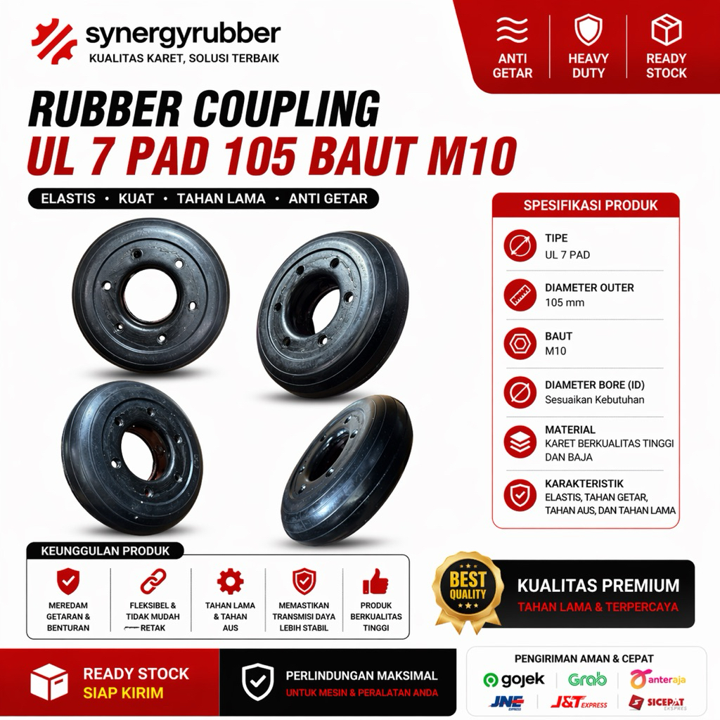 Rubber Coupling UL 7 Pad 105 | M10
