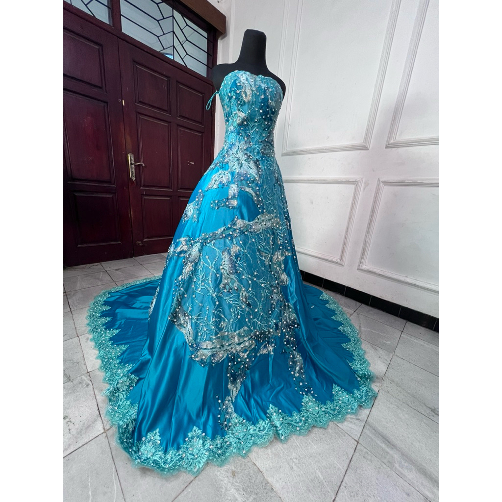 GAUN PESTA GAUN PENGANTIN SEKEN SECOND PRELOVED