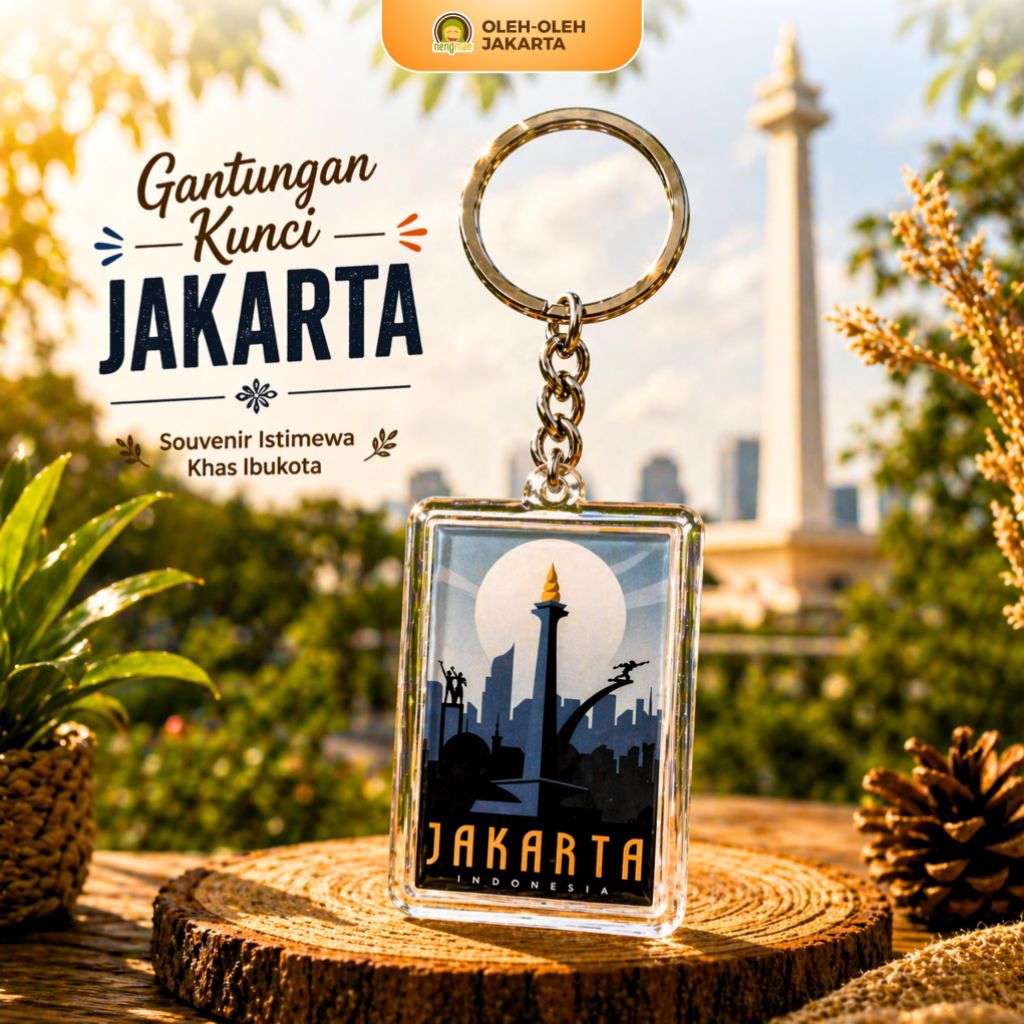 [SOUVENIR JAKARTA] - Gantungan Kunci Bahan Akrilik - Neng Mae