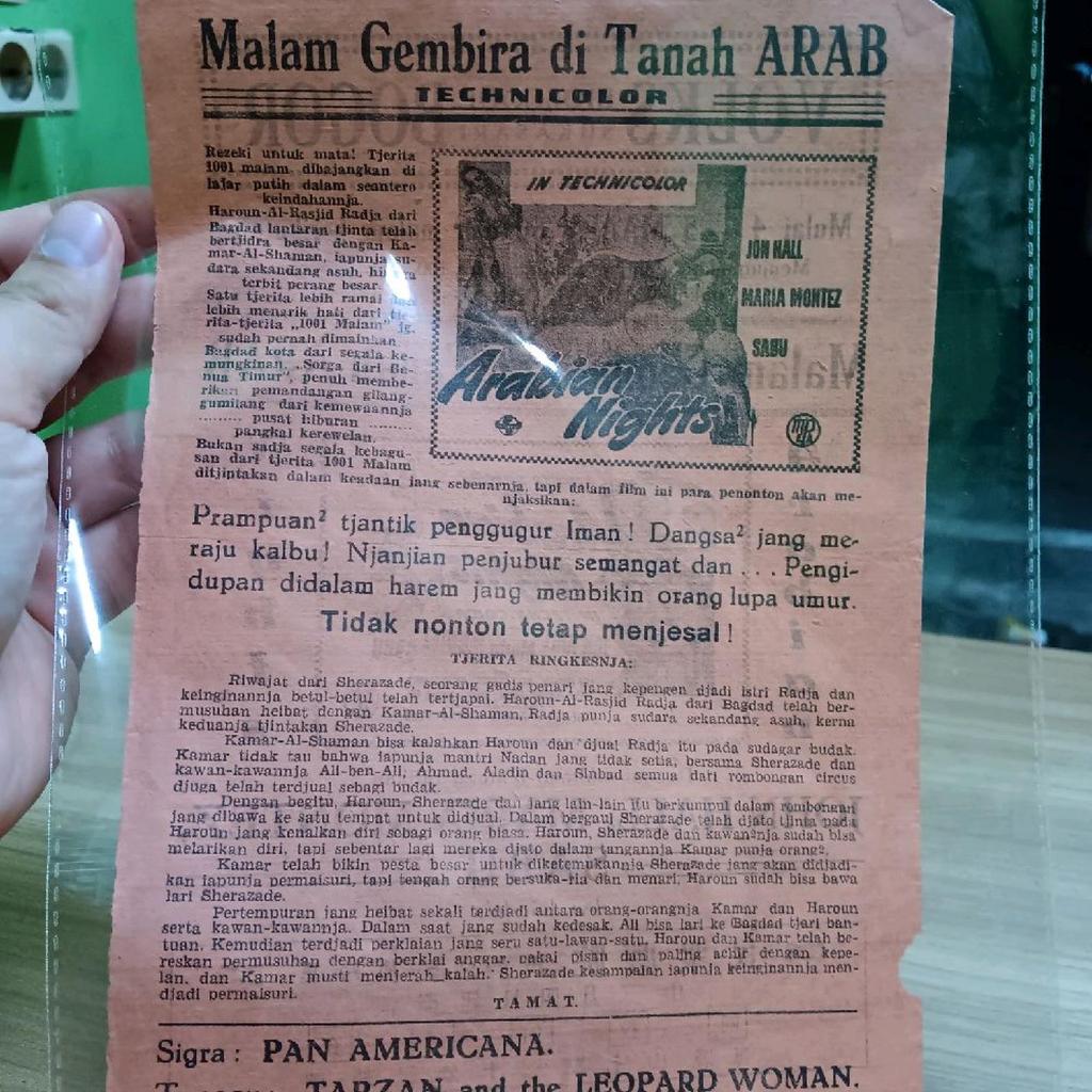 flyer film poster film langka arabian nights 1942