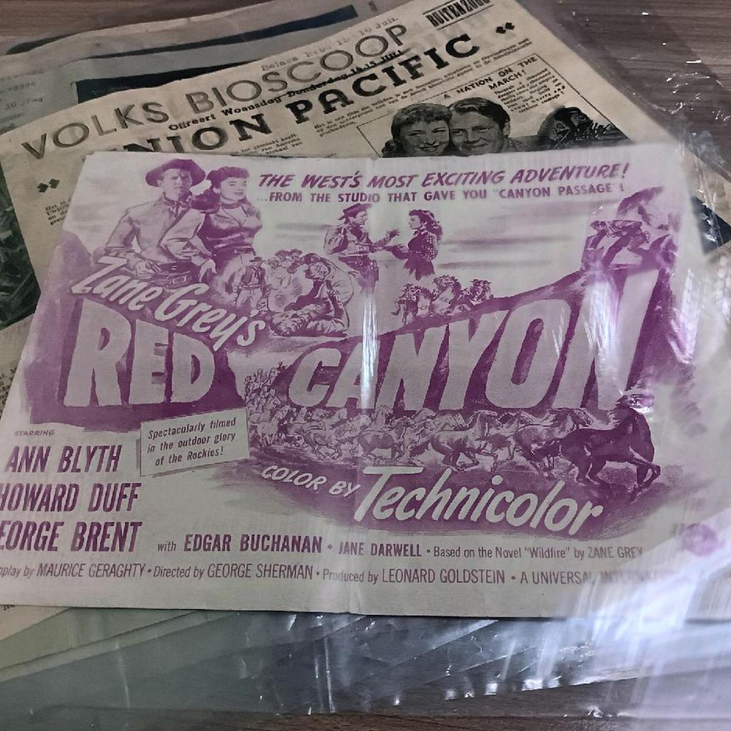 flyer film poster film langka red canyon 1949 ori