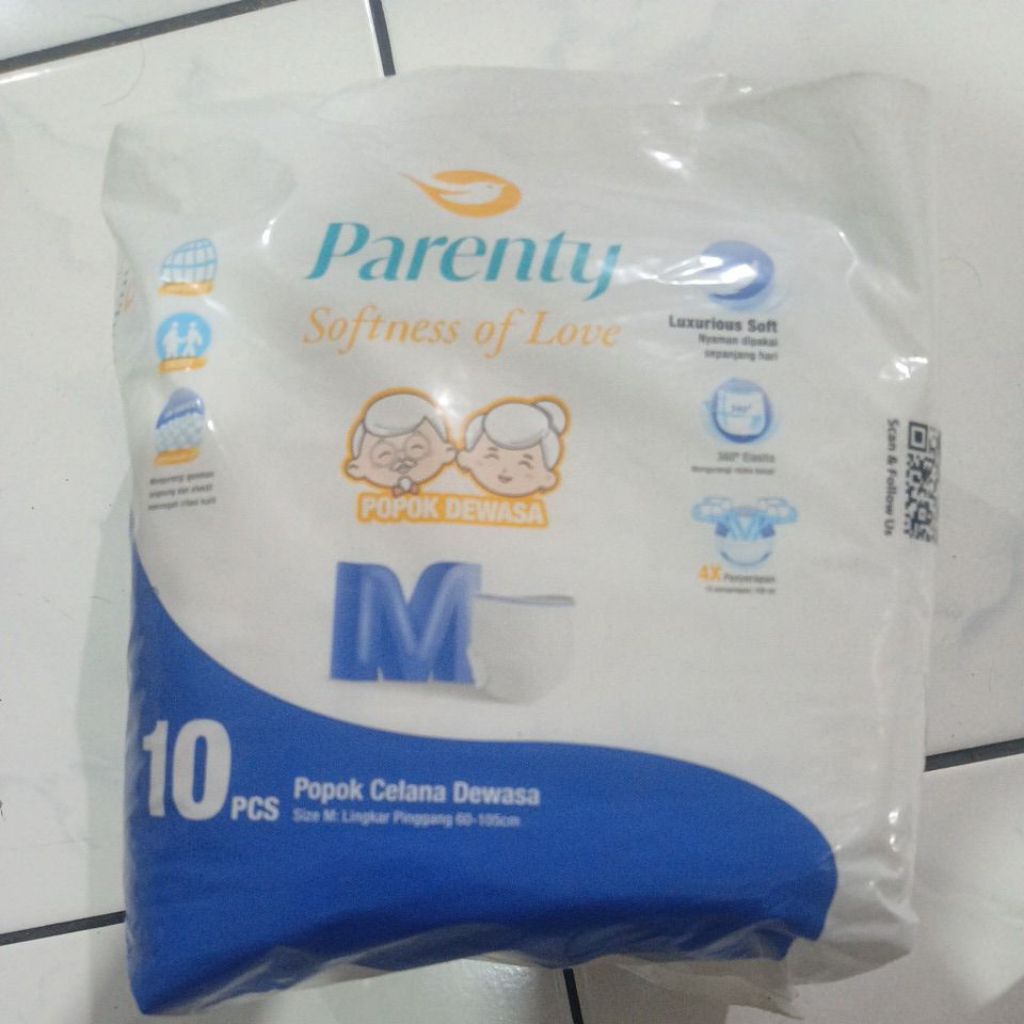 Popok Celana Dewasa Parenty Pants Size M isi 10 , L isi 8 , Xl isi 6 ,  Lembut, Nyaman Dipakai Sehar