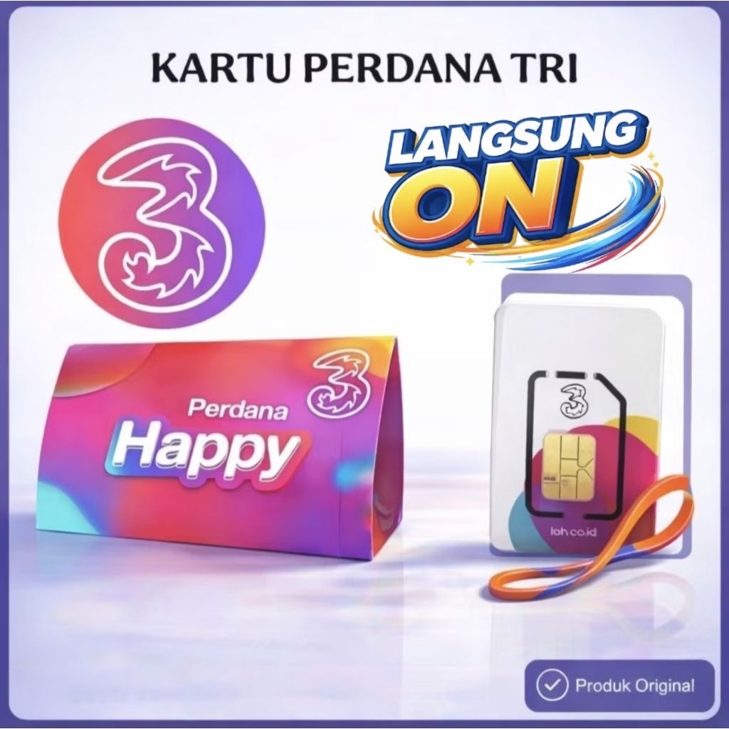 Kartu Perdana SIMcard TRII 3 By.U dll - Masa aktif 4 bulan - Tanpa injek Kuota