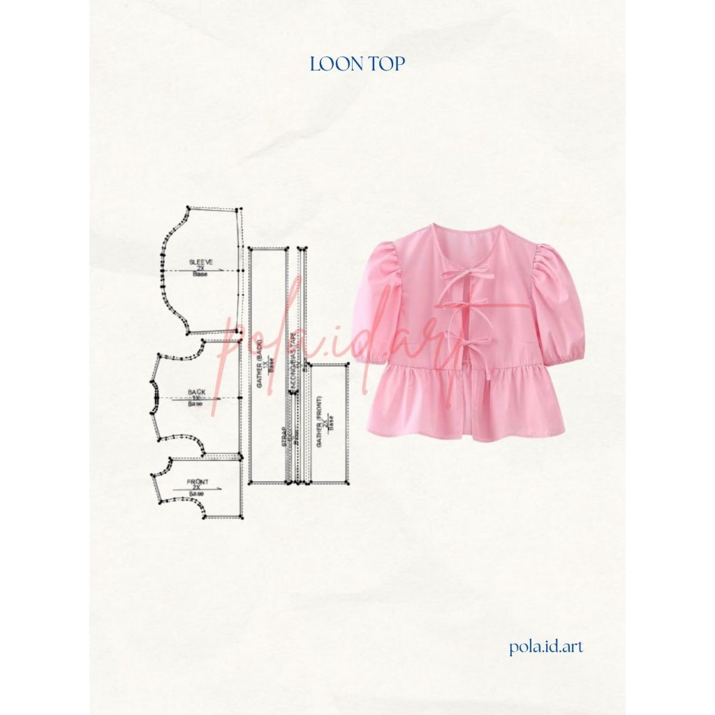 LOON TOP (pola jahit baju)
