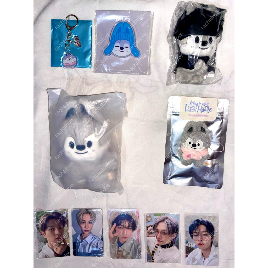 SKZOO MAGNET PLUSH STANDING MICRO KEYRING WOLFCHAN LYING BBOKARI DOMINATE CELEBRATE 6th FANMEETING S