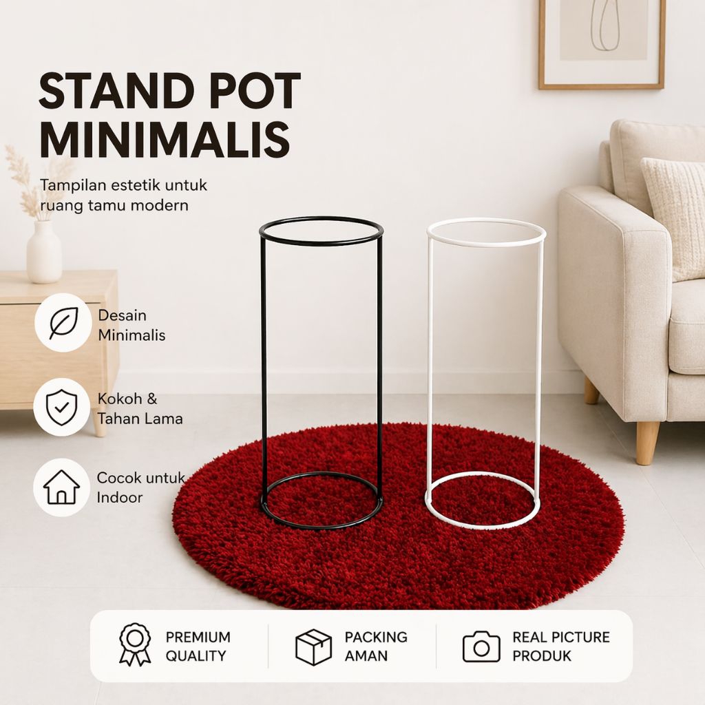 standing pot bunga 1 set isi 2 standing pot besi standing pot tinggi