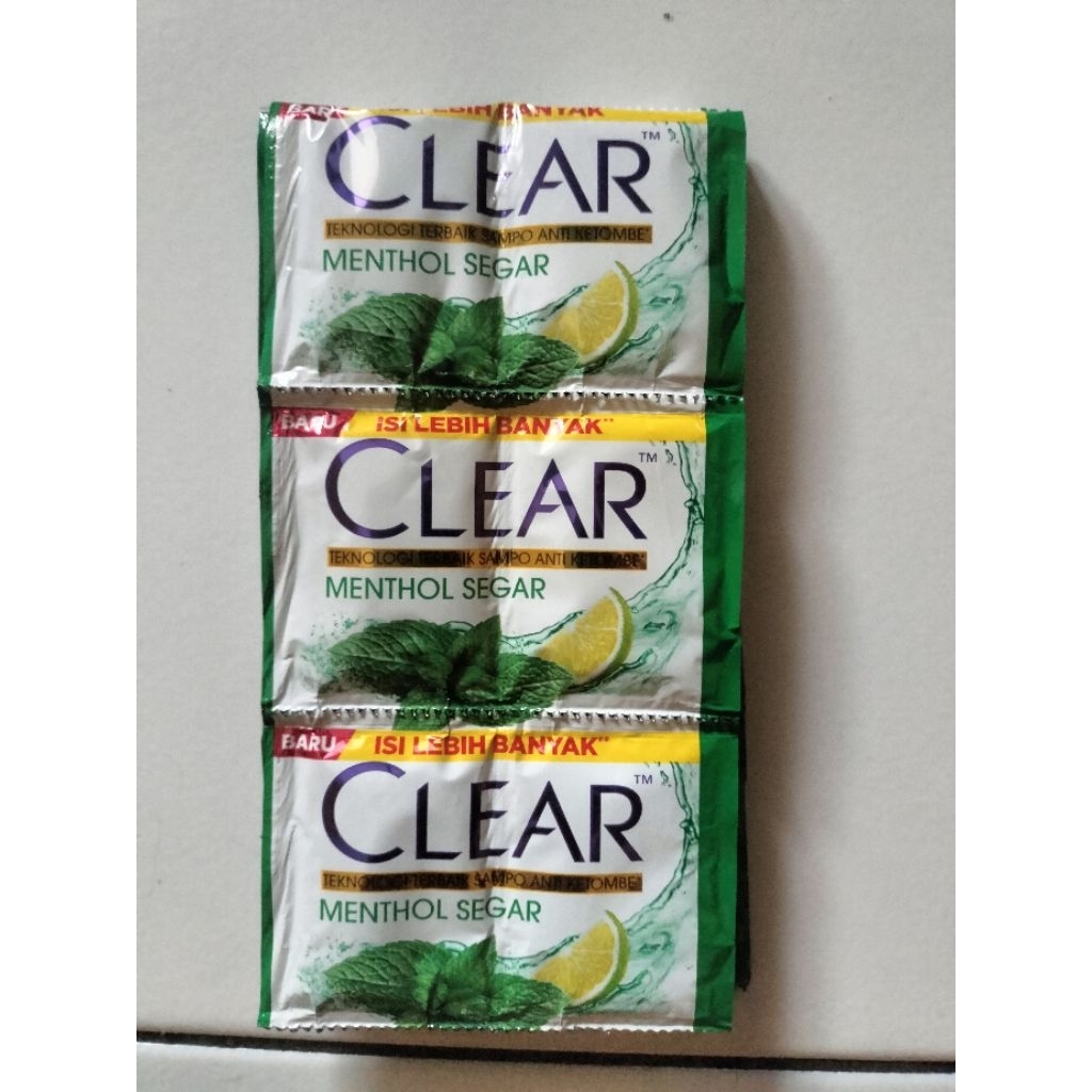 Paket hemat dan murah Sampo Sachet Clear 2 renceng Lemon Menthol segar
