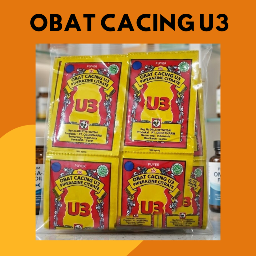 Puyer U3 Obat Cacing - 1 Pak / Gros Original Asli