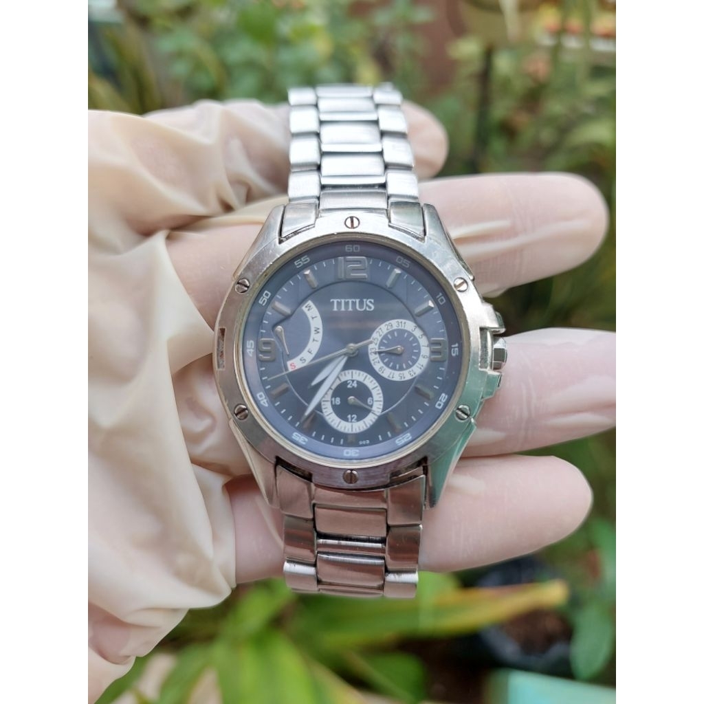 (Harga Net) Jam Tangan Titus 06-1174 All Original Chrono Day Date 24 Hours Quartz Baterai Mesin Norm