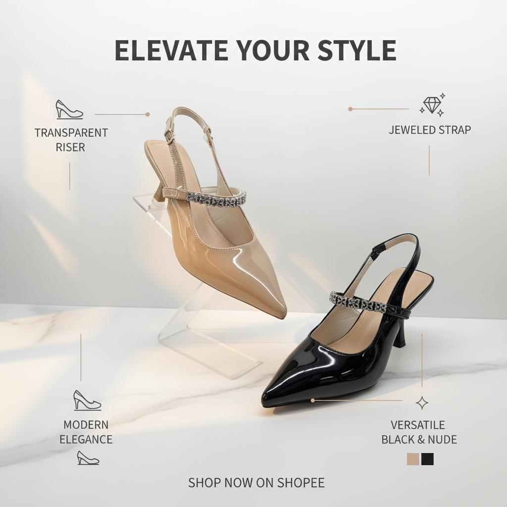 Display Sepatu Heels Akrilik Rak Penyangga High Heels Rak Pajangan Stand Sepatu Shoe Riser S87