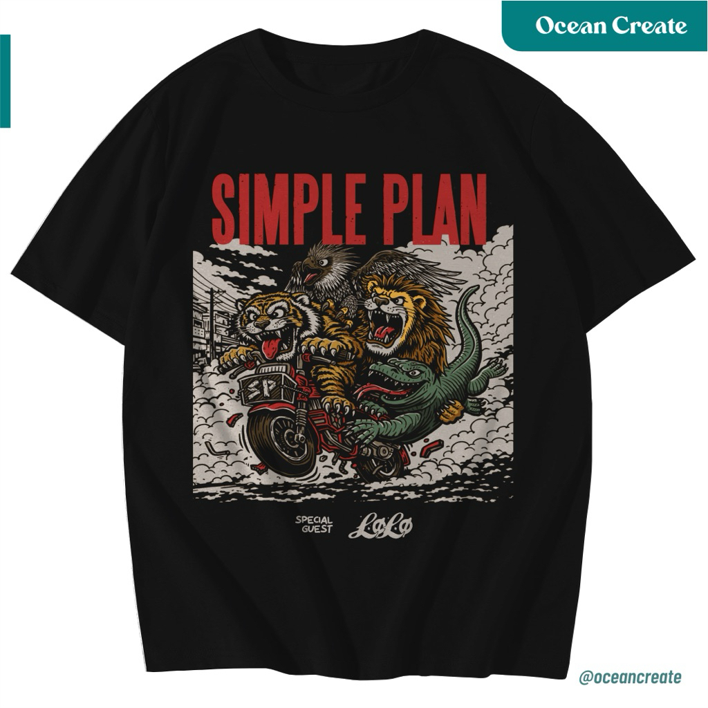 KAOS SIMPLE PLAN TOUR JAKARTA SURABAYA Katun 30s