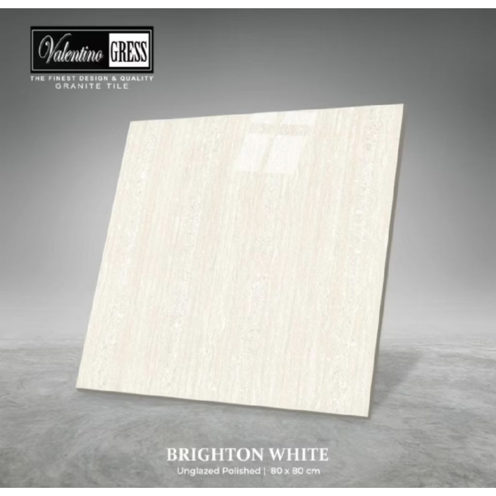 KERAMIK 80×80 VALENTINO GRESS BRIGHTON WHITE | UNGLAZED POLISH
