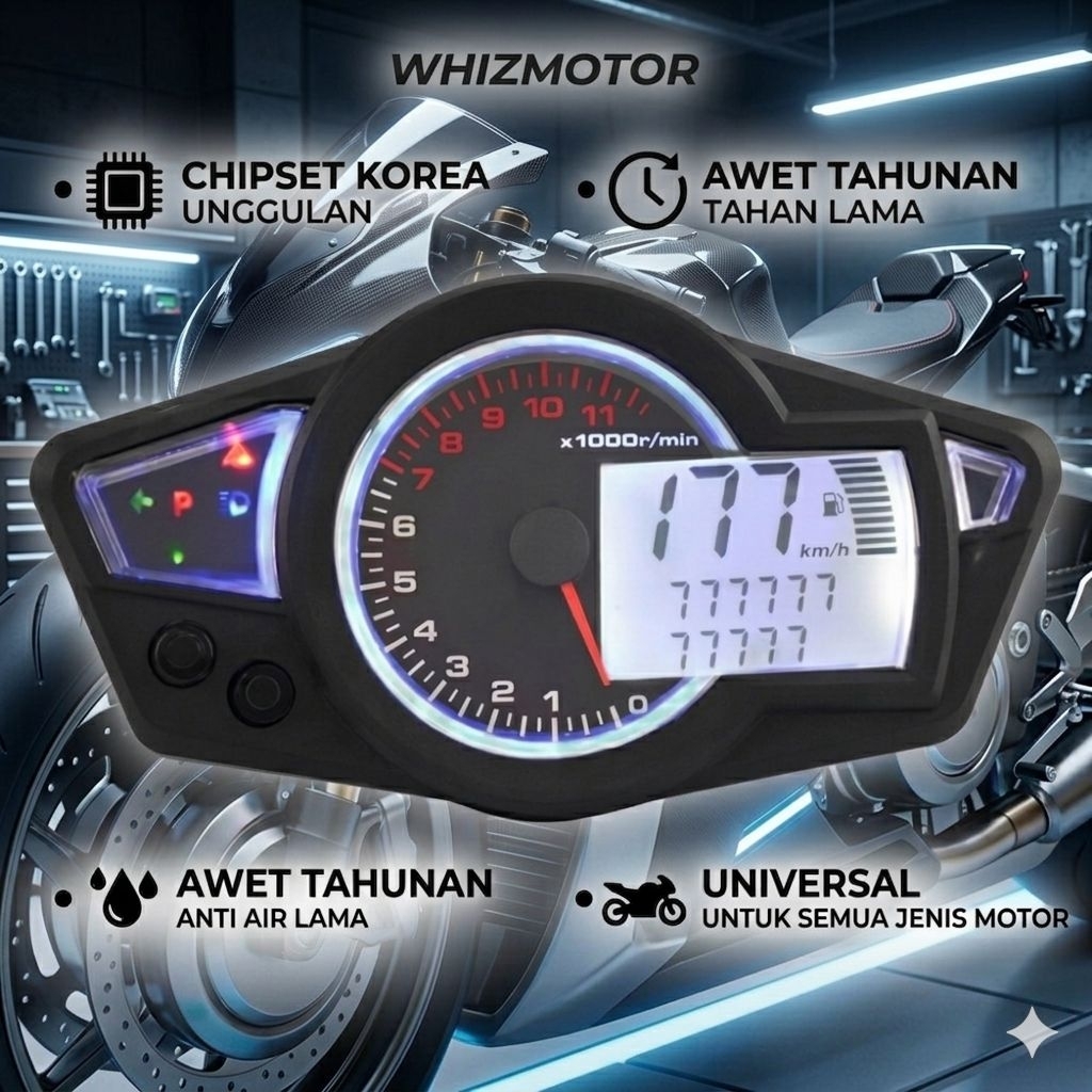 speedometer digital vixion rxking ninja cbr universal semua motor