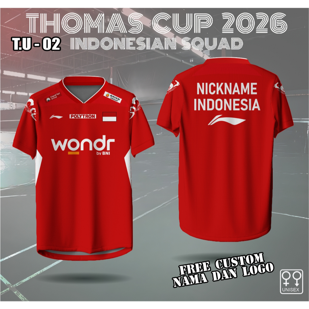 jersey badminton Thomas Cup Uber Cup 2026 baju bulu tangkis indonesia thomas cup 2026 baju badminton