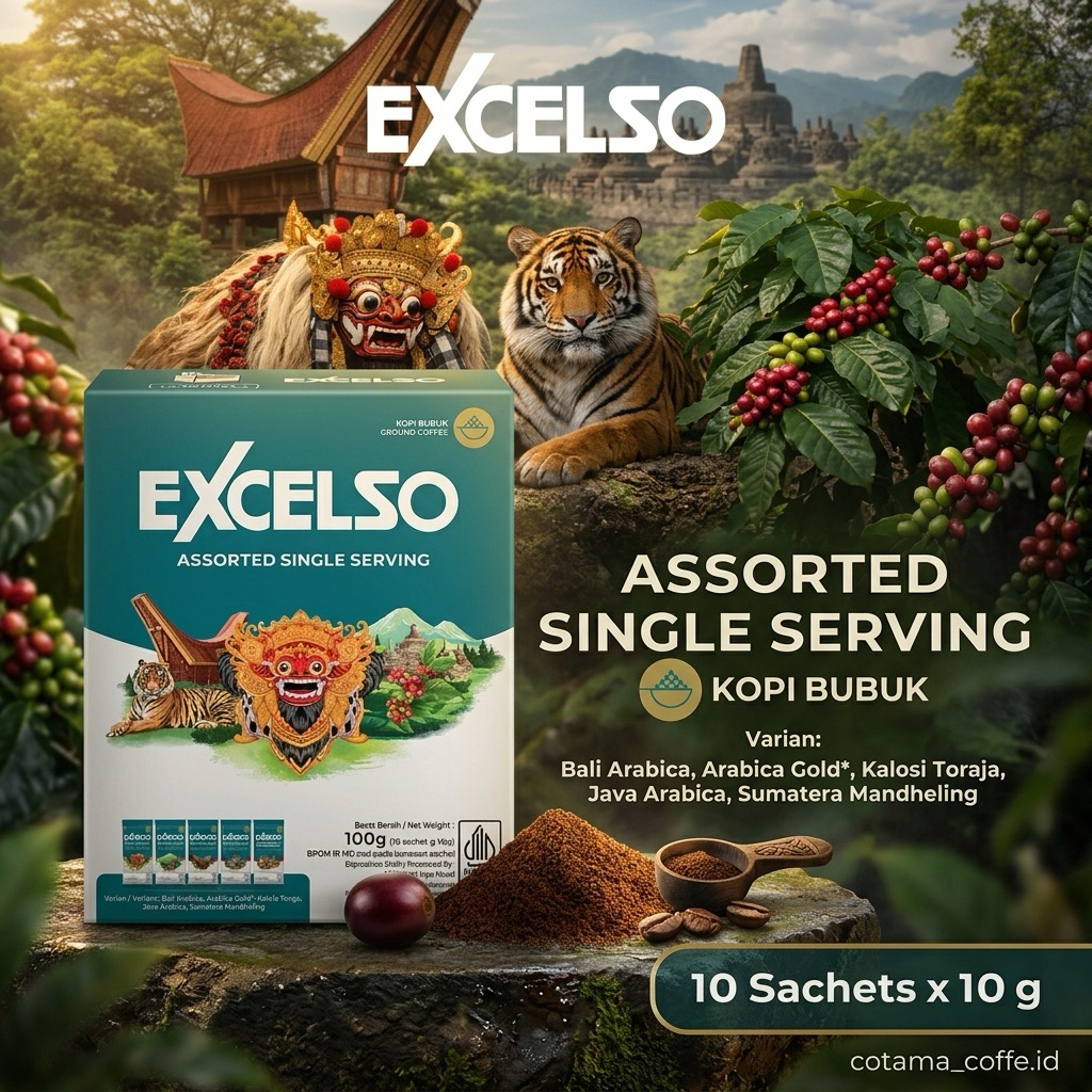 Kopi Sachet Assorted 10 Sachet 5 Varian Rasa Excelso