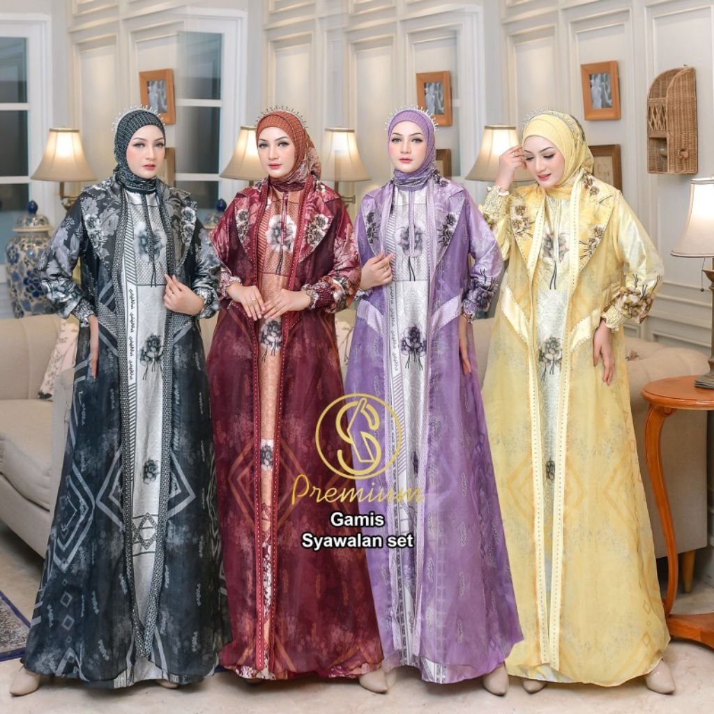 syawalan set syari by soekha / gamis set outer / gamis premium