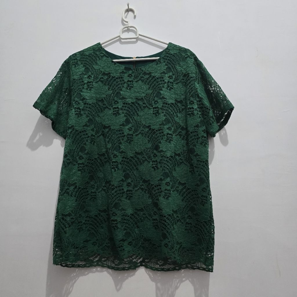 Baju brokat wanita - hijau - preloved