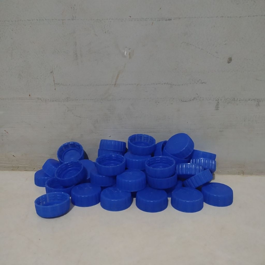 40pcs Tutup Botol Plastik Coca Cola Warna Biru Bekas Bersih
