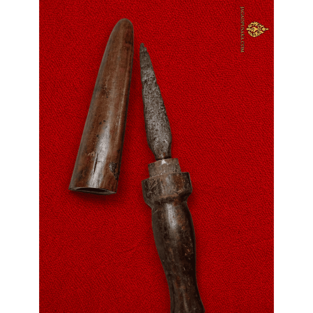 Tombak Mini Lurus Klasik Pusaka Jawa Lawas Ukuran Kecil Koleksi Seni Budaya Tradisional