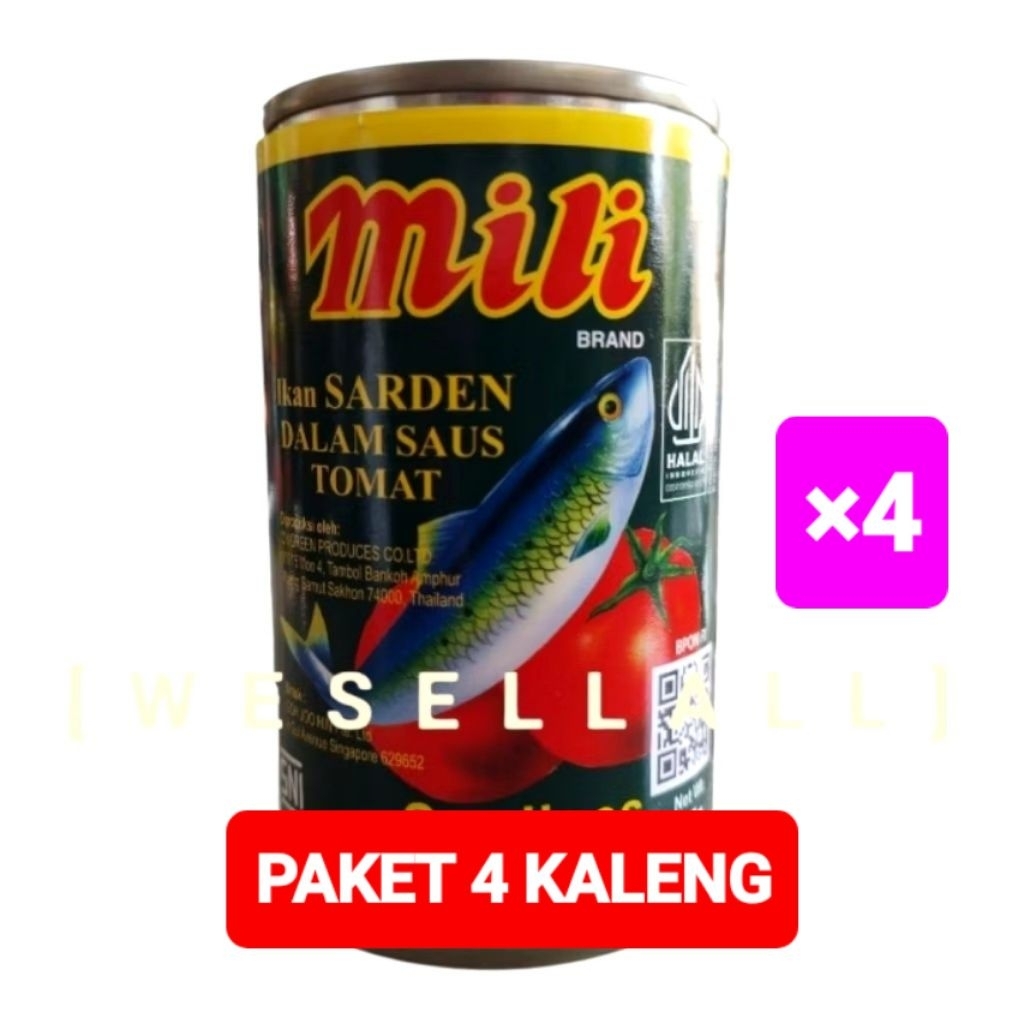 Sarden Mili Sardines Kecil PAKET 4 Kaleng @ 155 gr | 0018MPY