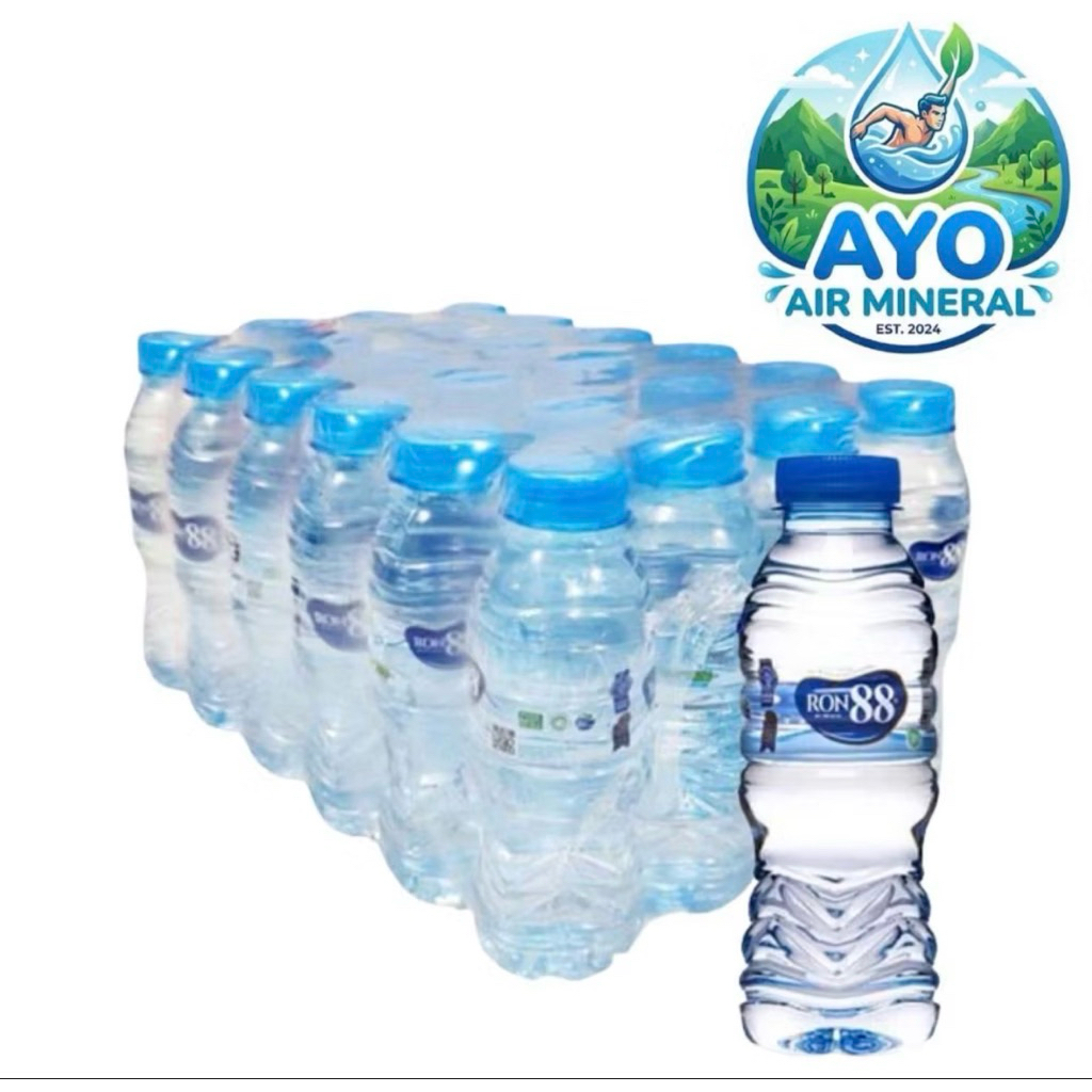 RON88 Alkaline Mineral Water 240ml PET [ Dus isi 24 Botol Plastik ]