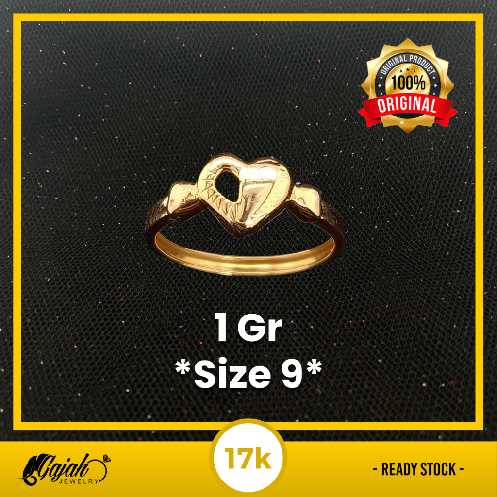 Cincin Emas 17K - Toko Emas Gajah - 1 Gram 1666