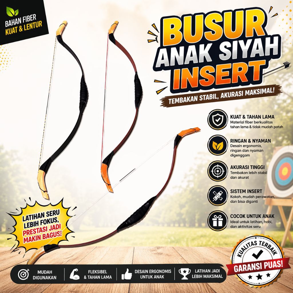 BUSUR FIBER ANAK SD SIYAH INSERT 20 LBS-25LBS