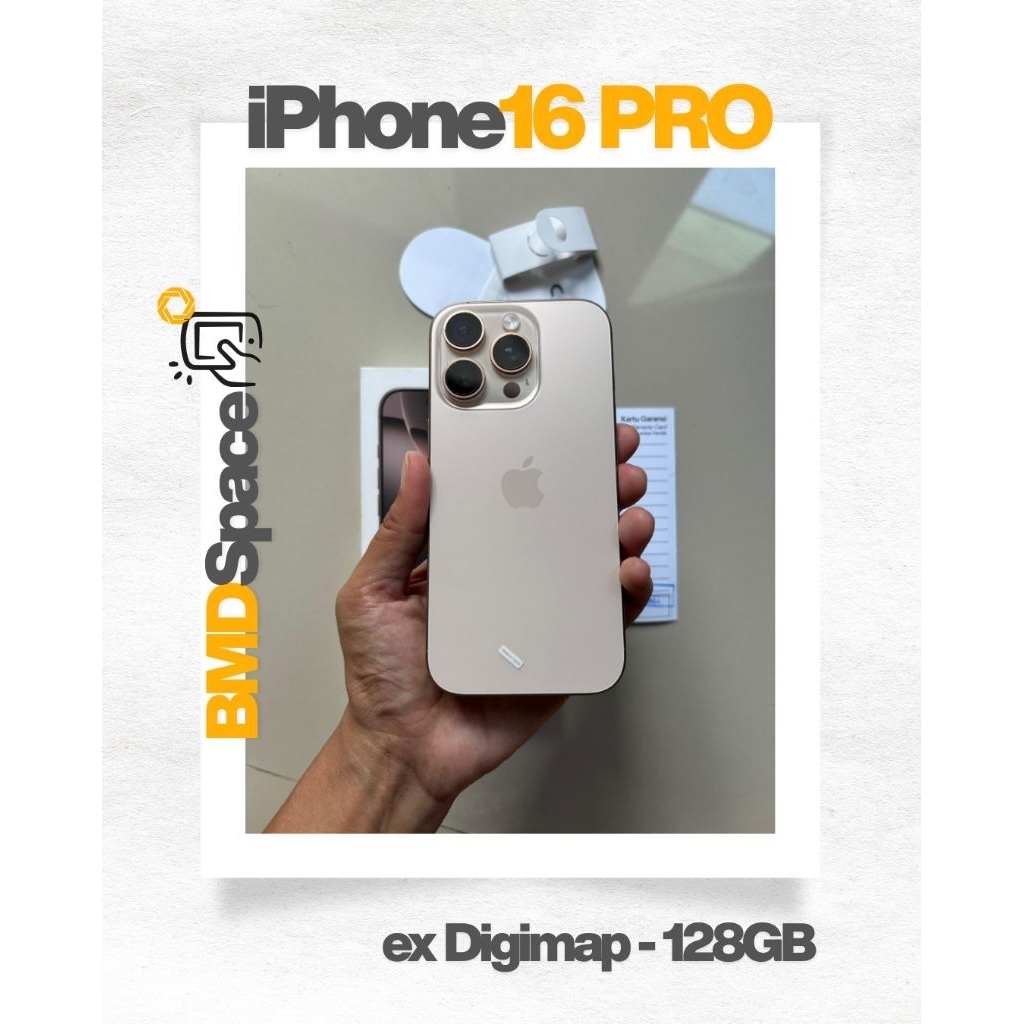 IPHONE 16 PRO 128GB SECOND IBOX/DIGIMAP DESERT TITANIUM GARANSI ON